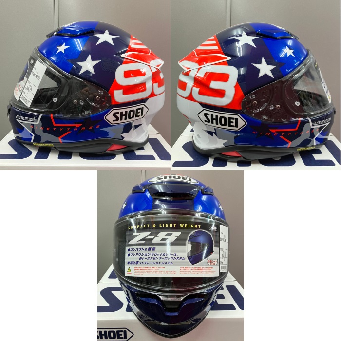 セキュリティ・セーフティ SHOEI Z-8 MARQUEZ AMERICAN SPIRIT TC-10 在庫限り】Z-8 MARQUEZ AMERICAN SPIRIT TC-10 BLUE/RED フル