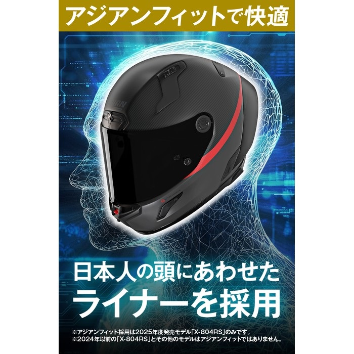 X-804RS ULTRA CARBON D.O.C. RED/359 フルフェイスヘルメット｜フル