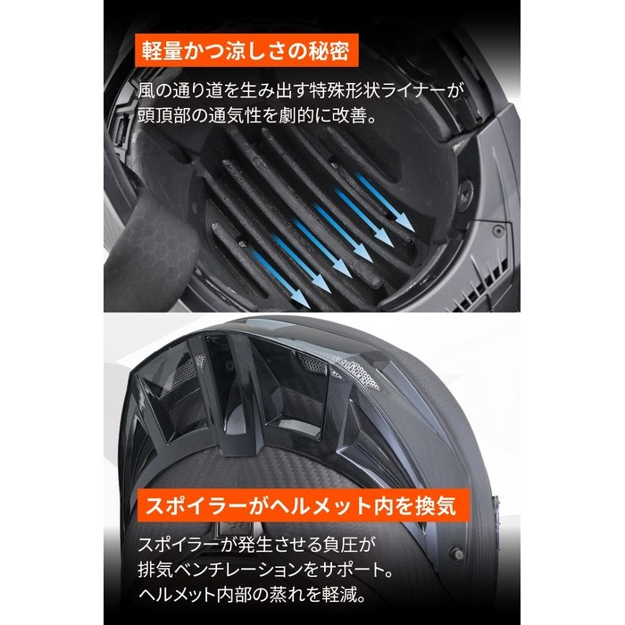 DN-011RC スポーツカーボン フラットブラック｜フルフェイスヘルメット