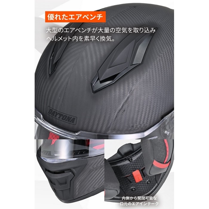 DN-011RC スポーツカーボン フラットブラック｜フルフェイスヘルメット