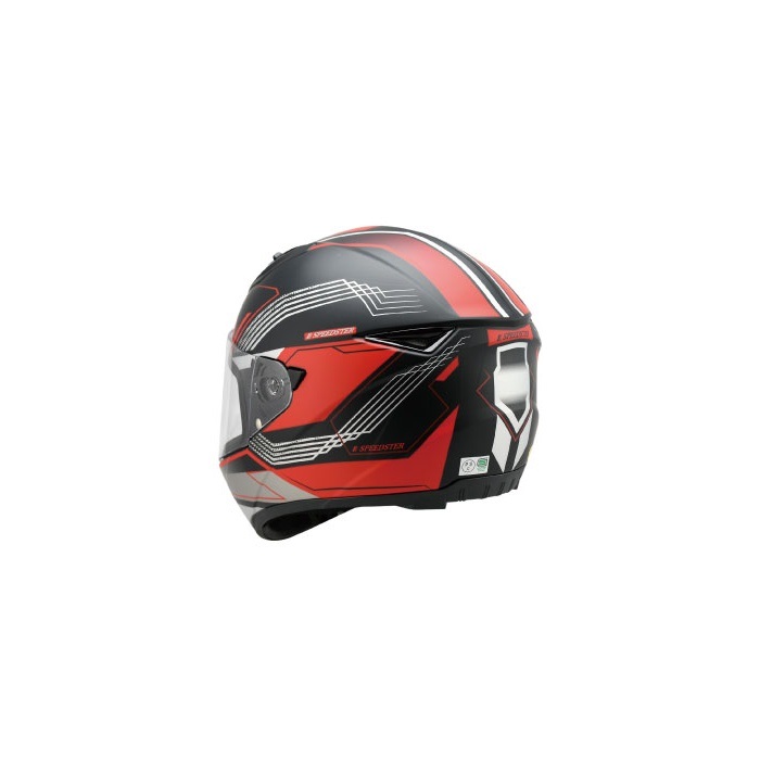 ZF-4 フルフェイスヘルメット HALFMADBLACK/RED/ZL｜フルフェイス