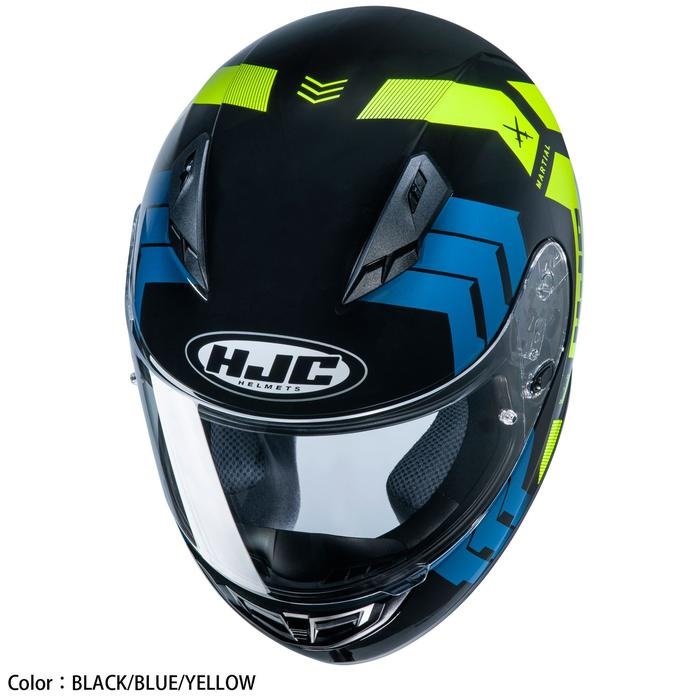 HJH212 CS-15 マーシャル フルフェイスヘルメット BLACK/BLUE/YELLOW