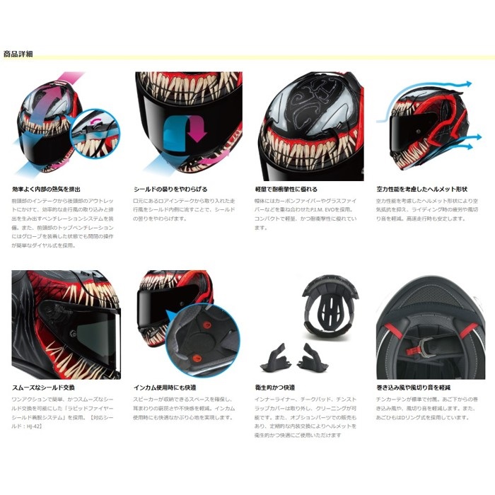 HJH257 MARVEL RPHA12 ベノム3 フルフェイスヘルメット VENOM3