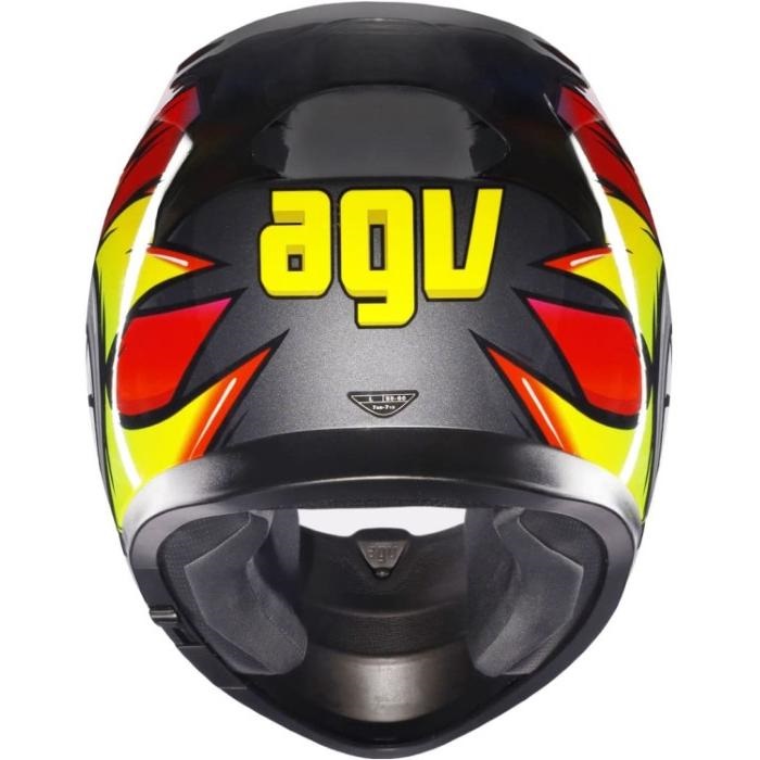 AGV K3 BIRDY 2.0 GREY/YELLOW/RED フルフェイス AGV K3 helmet Birdy 2.0 grey red yellow - Helmetdiscounter