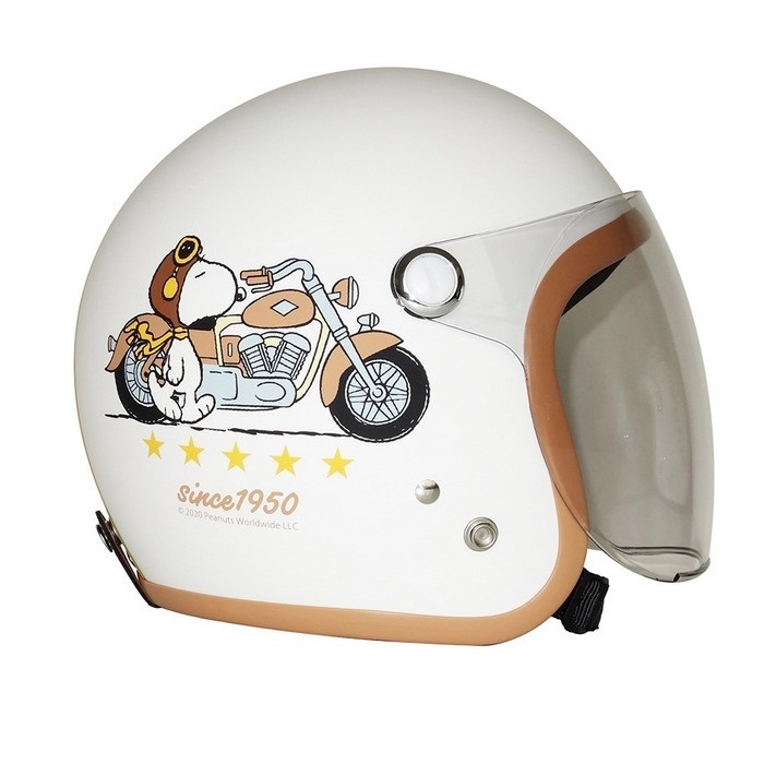SNJ-79 SNOOPY バイカー2 マットピュアホワイト｜ジェットヘルメット