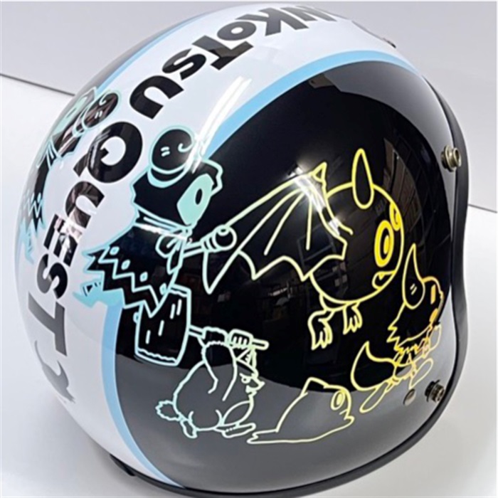 キャラクターヘルメット ポンコツクエストグラフィック