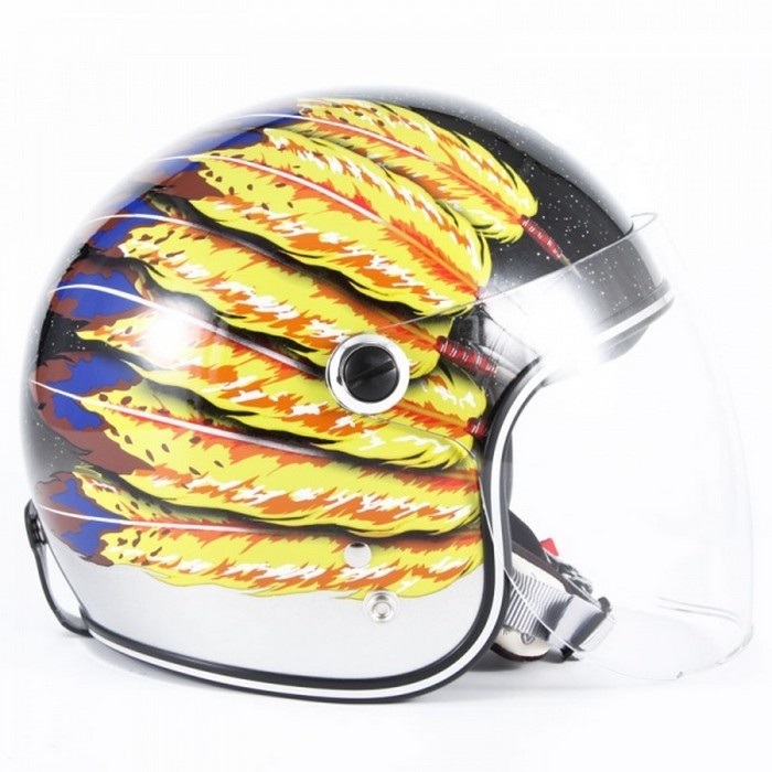 IWAKI Fifty one Feather Design キッズ イエロー｜ジェットヘルメット