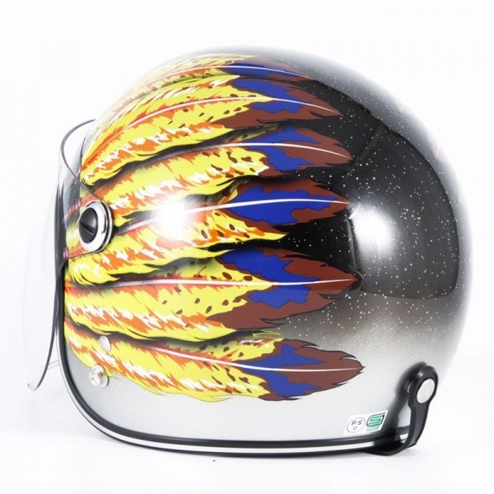 IWAKI Fifty one Feather Design キッズ イエロー|ジェットヘルメット IWAKI Fifty one Feather Design キッズ イエロー|ジェットヘルメット