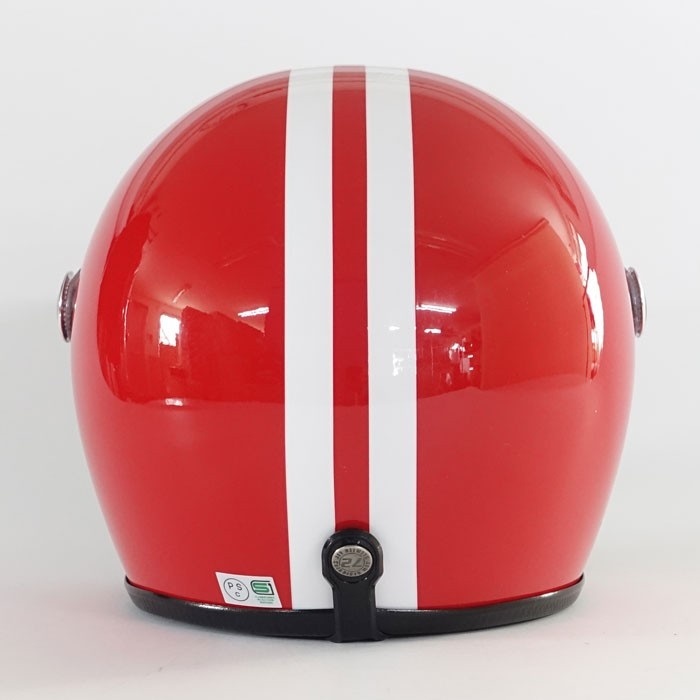 JPK-03 キッズヘルメット シールド付 2本線 レッド｜ジェット
