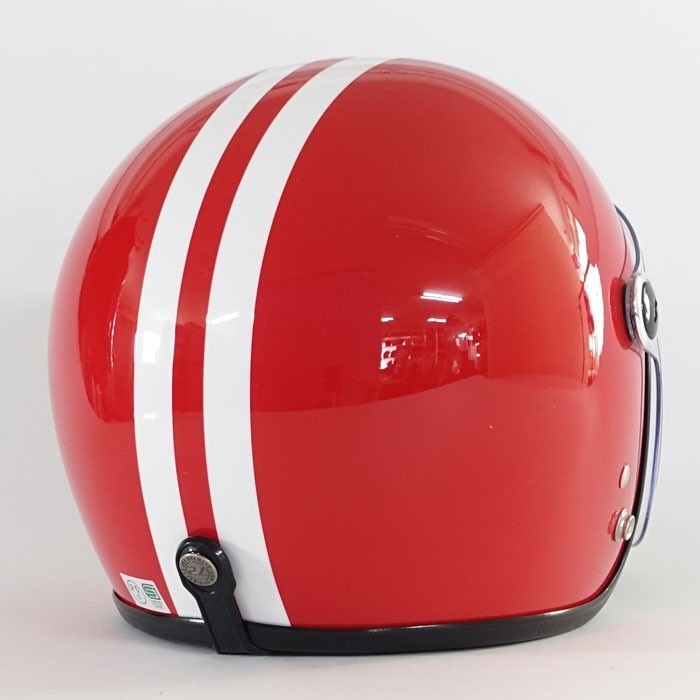 JPK-03 キッズヘルメット シールド付 2本線 レッド｜ジェット