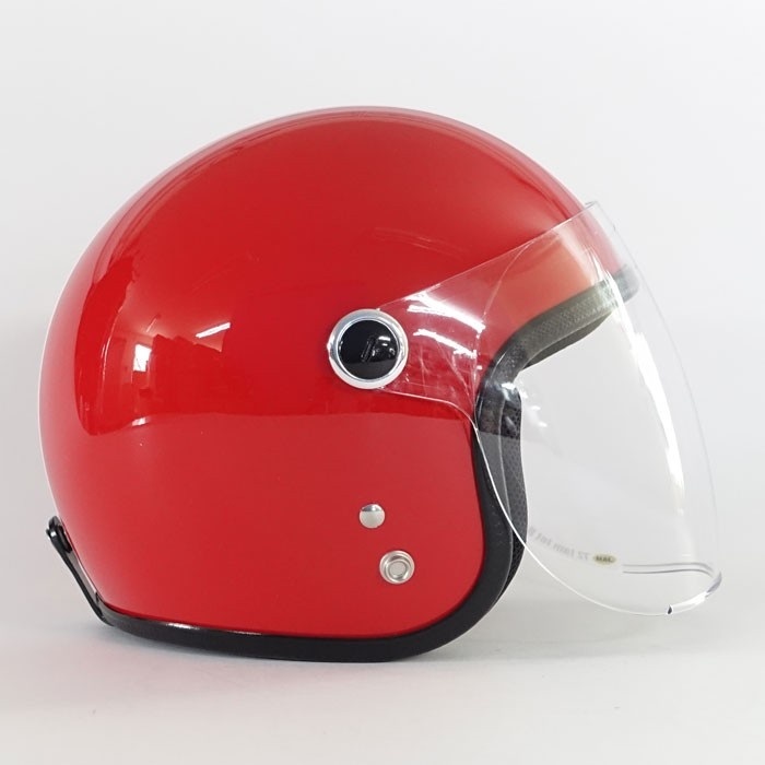JPK-03 キッズヘルメット シールド付 2本線 レッド｜ジェット