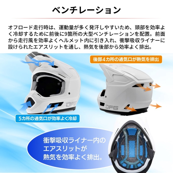ace オフロードヘルメットXLサイズ エースヘルメット ホワイト|オフロードヘルメット|の通販なら