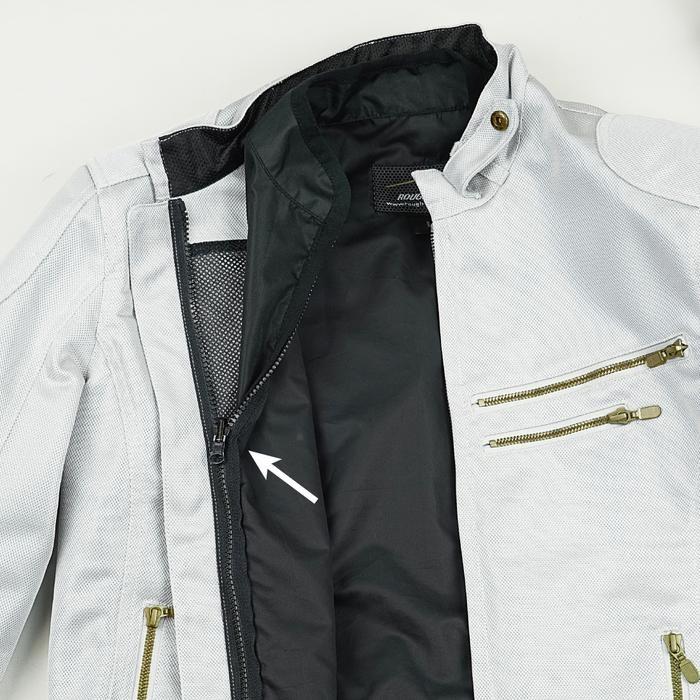 RR7313 ライディングZIPメッシュジャケット シルバー｜メッシュ