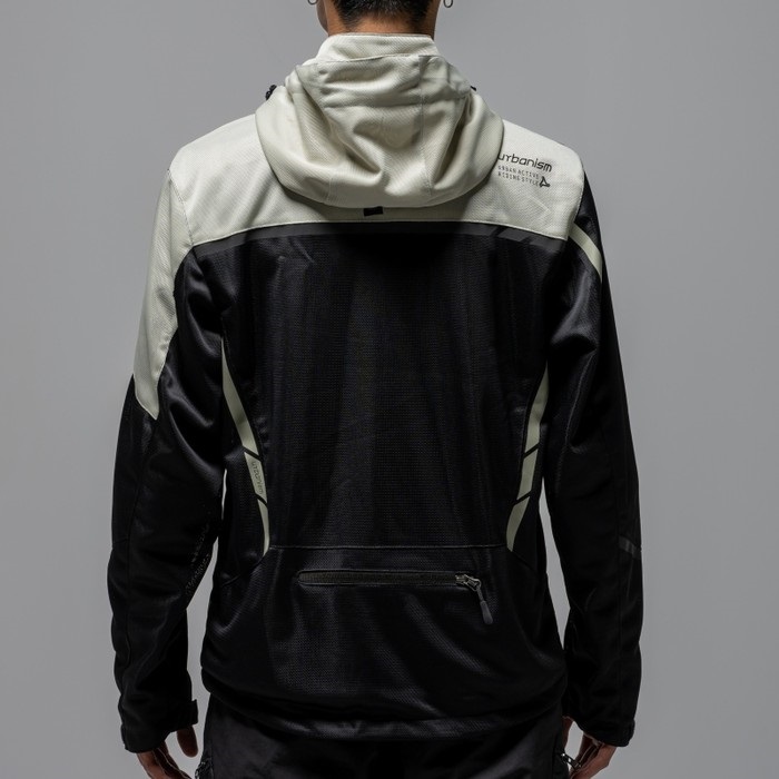 UNJ144 フードメッシュジャケット BLACK/IVORY｜メッシュジャケット