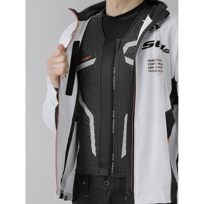 STJ310DNM ST-S UCHIMIZU VENTED D3O COOL DRY PARKA WHITE/BLACK