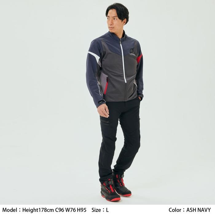 RSJ342 クイックドライ レーサー ジャケット ASH NAVY｜メッシュ