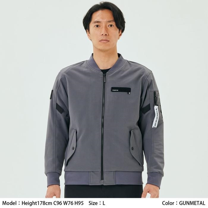RSJ343 クイックドライ フライト ジャケット GUNMETAL｜メッシュ