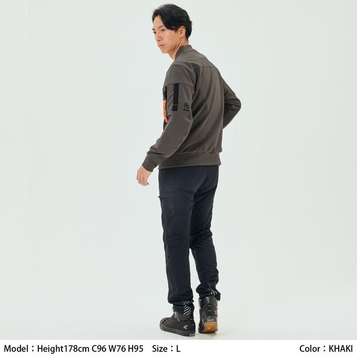 RSJ343 クイックドライ フライト ジャケット KHAKI｜メッシュ