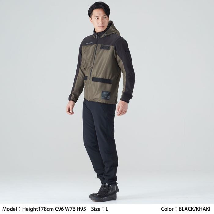 在庫限り】 RSJ334 エアー フリップパーカ BLACK/KHAKI｜メッシュ
