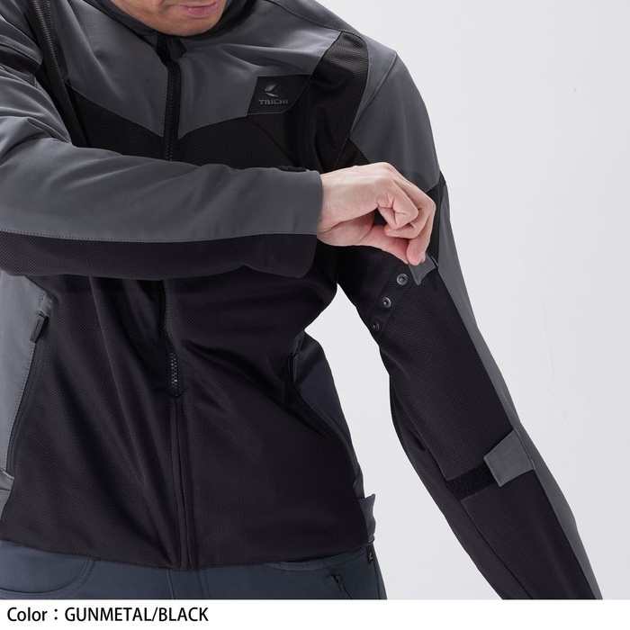 RSJ342 クイックドライレーサージャケット GUNMETAL/BLACK｜メッシュ