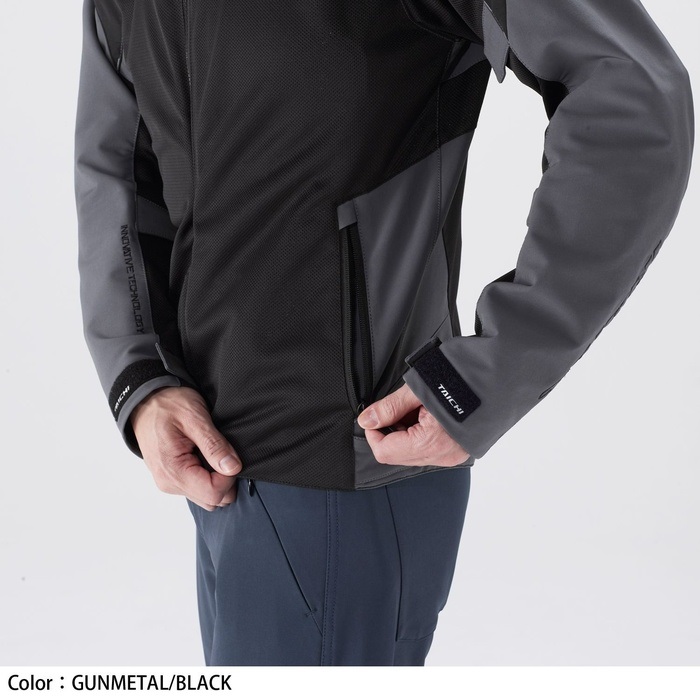 RSJ342 クイックドライレーサージャケット GUNMETAL/BLACK｜メッシュ