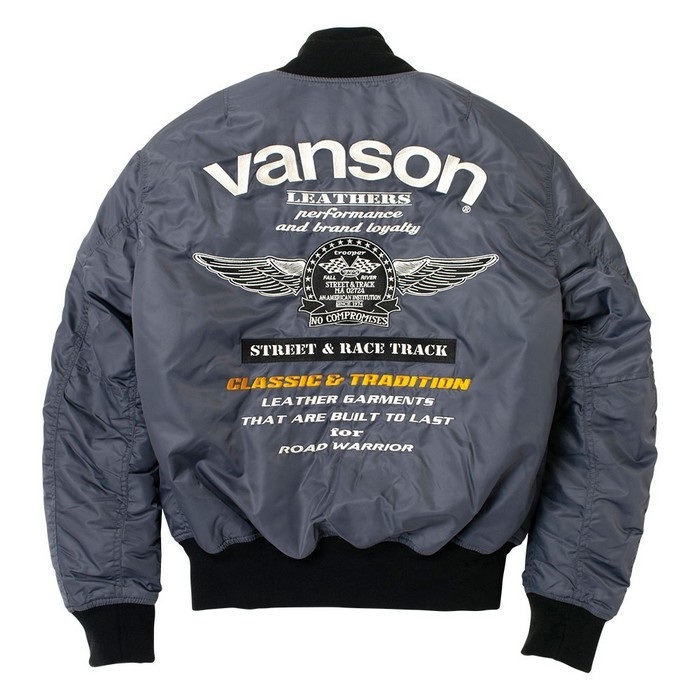 VANSON VS25108W GY/IV MA-1 ジャケット 刺繍 【XL】 VS25108W MA-1 JACKET GRAY/IVORY｜ウィンタージャケット｜の通販なら