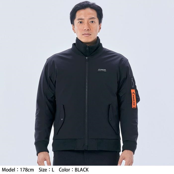 RSJ734 ソフトシェル フライト ジャケット BLACK｜ウィンター
