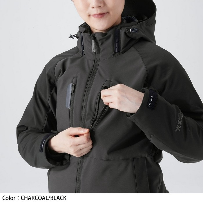 RSJ730 ソフトシェル オールシーズンパーカ CHARCOAL/BLACK