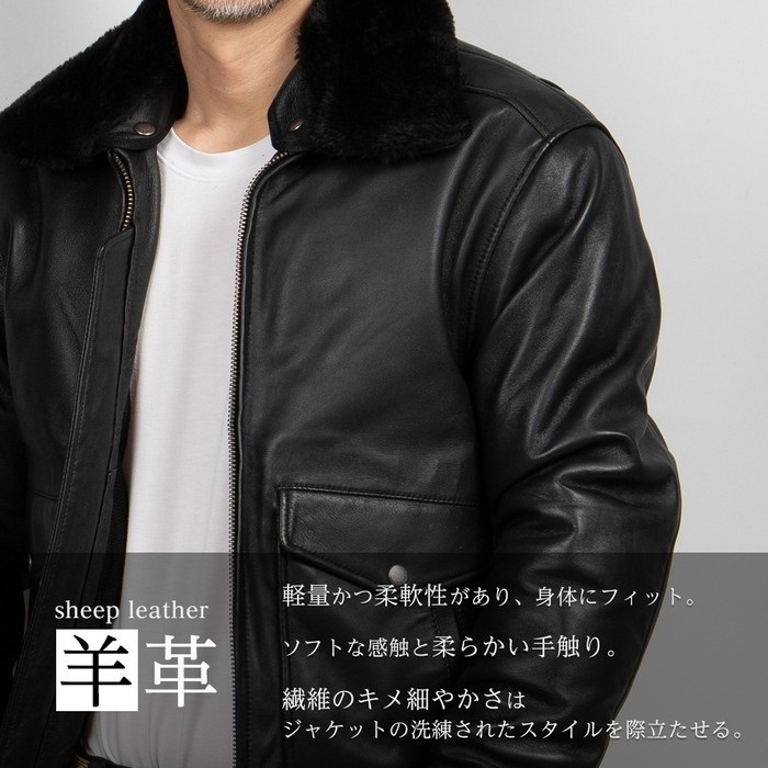 超人気！ 最上級羊革 中綿フライトジャケット本革ジャケット /XXL 2025 