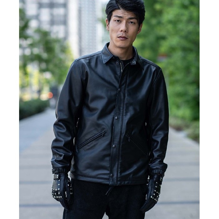 1660 LEATHER COACH JACKET レザーコーチジャケット ブラック｜レザー 
