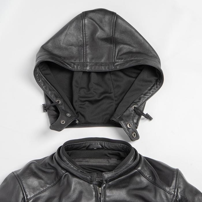 24SJ-3 フード付きレザージャケト ブラック｜レザージャケット｜の通販