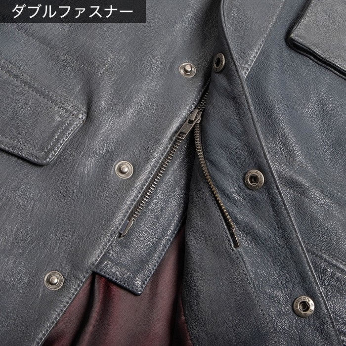 25WJ-2 ミドル丈レザージャケット グレー｜レザージャケット｜の通販