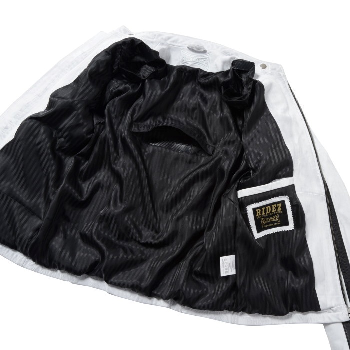 (値下しました)RIDEZ COMP JACKET RLJ1101 ジャケット COMP JACKET WH/BK RLJ1101｜レザージャケット｜の通販なら
