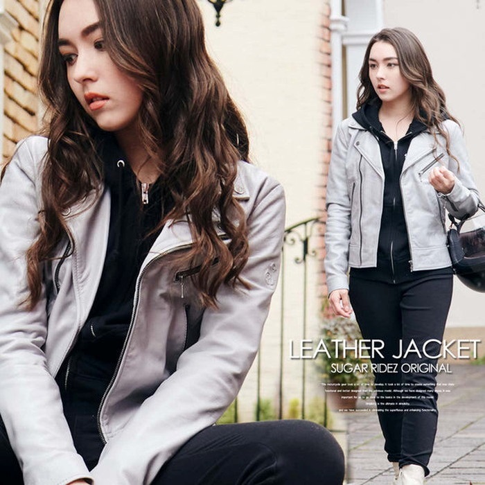 SugarRidez】QUEEN JACKET GRAY SLJ104【レディース】｜レザー