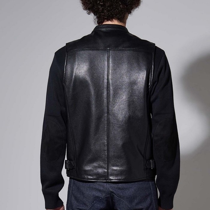 0525 LEATHER RIDERS VEST レザーライダースベスト ブラック｜レザー