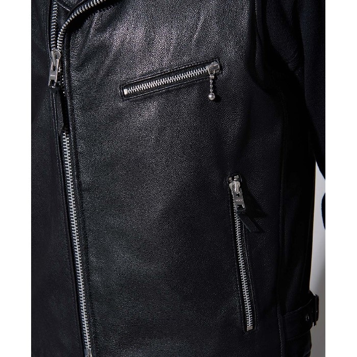 0525 LEATHER RIDERS VEST レザーライダースベスト ブラック｜レザー