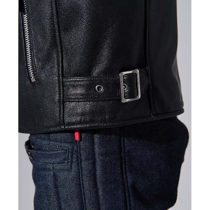 0525 LEATHER RIDERS VEST レザーライダースベスト ブラック｜レザー
