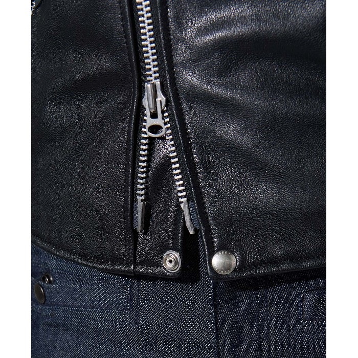 0525 LEATHER RIDERS VEST レザーライダースベスト ブラック｜レザー