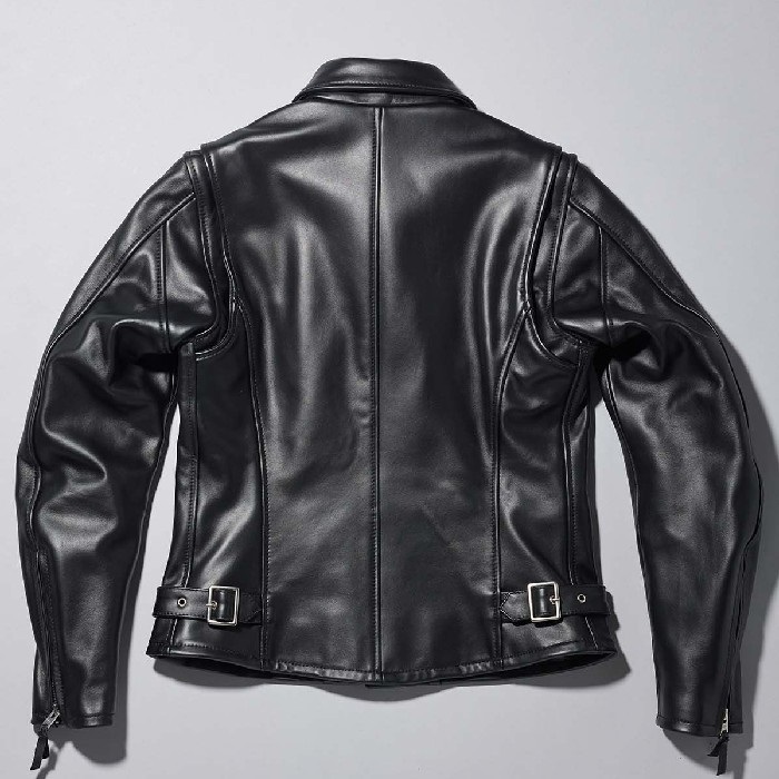 ブラックレザーシングルライダースジャケット 革ジャン 襟付きシングル レザージャケット｜カドヤ公式オンライン