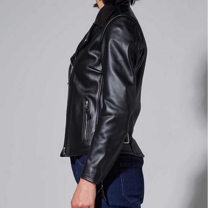 レディース 1659 BOREAS レザーダブルライダースジャケット ブラック