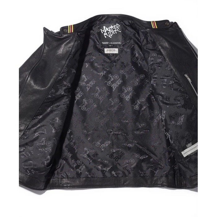 ブラックライダースジャケット エンブレム付きrrl 数量限定生産アイテム】1667 MASKED-R BLACK JKT ライダースジャケット