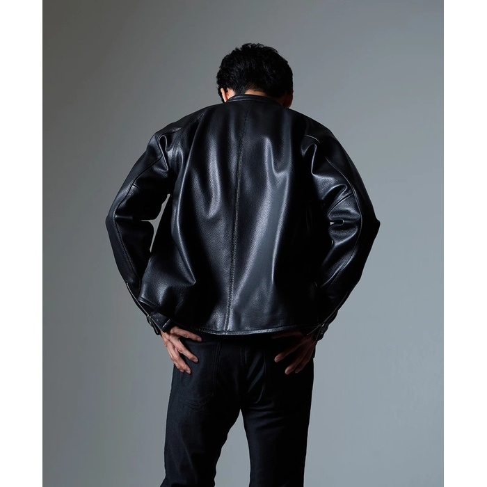 【未使用】ブラックレザー フィッシングジャケット VALKAN レザージャケット ブラック｜レザージャケット｜の通販なら