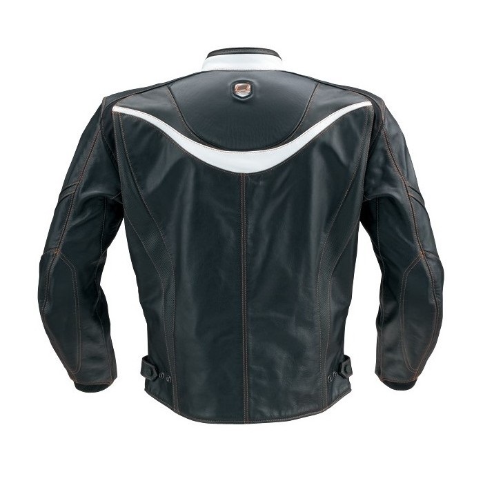 HSL516DN ST-X LEATHER〔MINERVA D3O〕 BLACK/WHITE(CREST)｜レザー