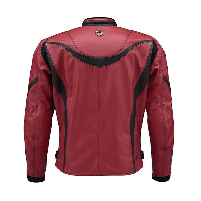HSL516DN ST-X LEATHER〔MINERVA D3O〕 RED/BLACK(CREST)｜レザー