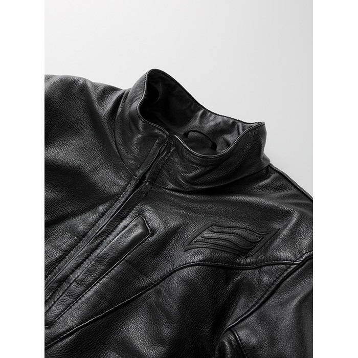 HSL524D ST-X LEATHER〔HALBERD D3O〕 IVORY/BLACK｜レザージャケット