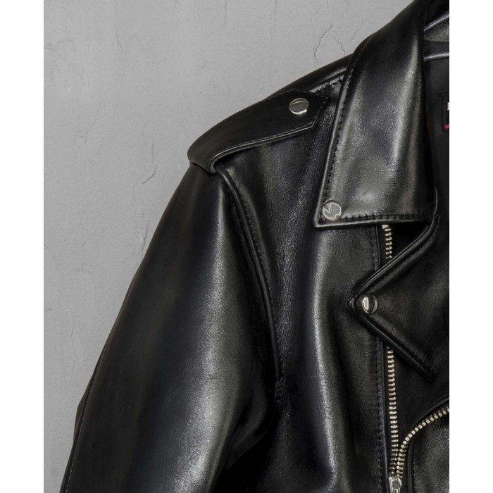 0702 HF/AW-1VS レザーダブルライダースジャケット ブラック｜レザー