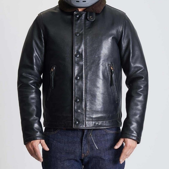 0813 HF/N-1 ライダースジャケット ブラック｜レザージャケット｜の