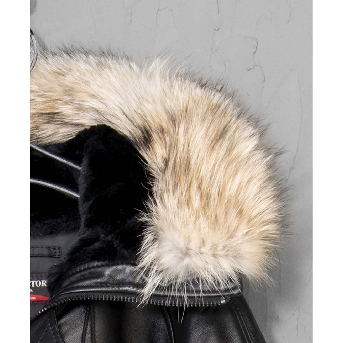 1054 HF N-3B LEATHER ウインタージャケット ブラック/ホワイト 1054 HF N-3B LEATHER ウインタージャケット ブラック/ホワイト