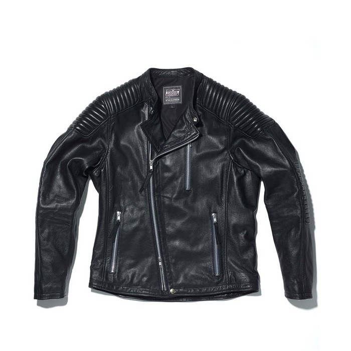 ブラックレザー ダブルライダースジャケット レザーダブルライダースジャケット（ブラック/アウター