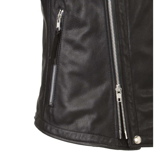 イタリアンブランド【GAS】ナイロン×レザー セミダブルライダースジャケット イタリアンブランド【GAS】ナイロン×レザー セミダブル